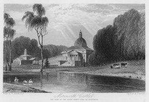 Mereworth Castle, de zetel van Lord Le Despencer (gravure)