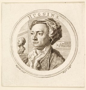 Portret van William Huggins, uitgegeven 1760 door William (after) Hogarth