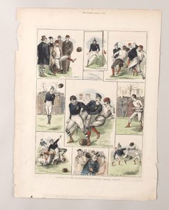 Schetsen bij de internationale voetbalwedstrijd, Glasgow door William (after) Ralston