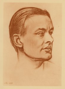 Portret van T S Eliot door William (after) Rothenstein