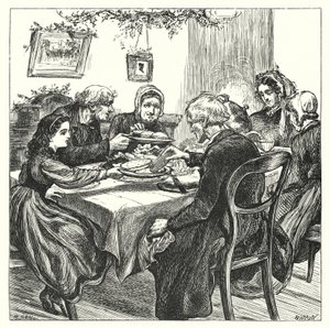 Kerstmis in het Werkhuis (gravure) door William (after) Small