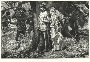 Robin Hood en Allin A Dale (gravure)