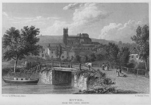 Hythe, vanaf de Kanaalbrug (gravure)