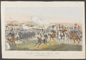 De Grote Parade op Hounslow Heath door William (attr. to) Heath