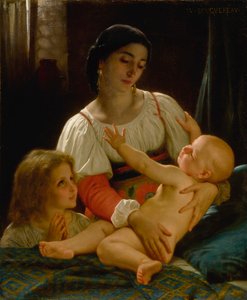 Le Réveil (Reductie) door William Adolphe Bouguereau