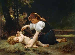 Jonge vrouw en kind
