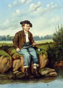 Jongen aan het Vissen door William Aiken Walker