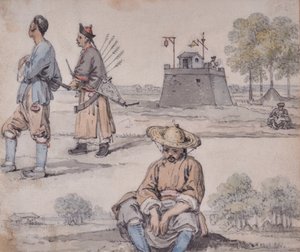 Chinese figuren (een boogschutter) door William Alexander