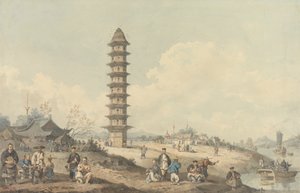 Stad van Lin Tsin, Shantung, met een Uitzicht op het Grote Kanaal