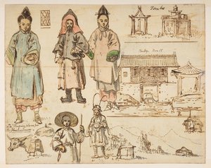 Figurenstudies en gebouwen inclusief 
