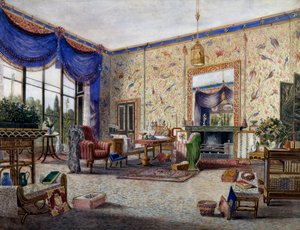 Salon in Middleton Park, door William Alfred Delamotte (1775-1863)