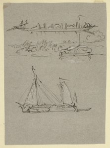 Rivierscènes door William Alfred Delamotte