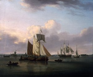 Schepen bij Deptford door William Anderson