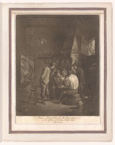 Kaartende boeren in herberg door William Baillie