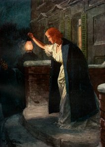 Ze stond en zwaaide de lantaarn langzaam heen en weer, 1914