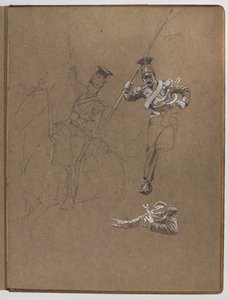 Studies voor het olieverfschilderij, ?De vlag: Albuhera, 16 mei 1811? door William Barnes Wollen