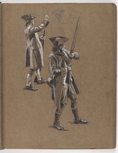 Studie voor het olieverfschilderij De Slag bij Lexington 1775