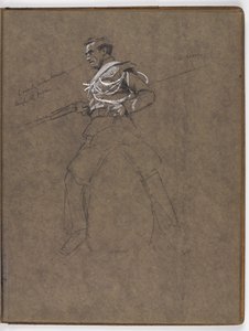 Studie voor het olieverfschilderij door William Barns Wollen, De vlag: Albuhera, 16 mei 1811
