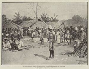 De Ashanti-expeditie, Akroful, het tweede ruststation op de mars van Cape Coast Castle door William Barnes Wollen