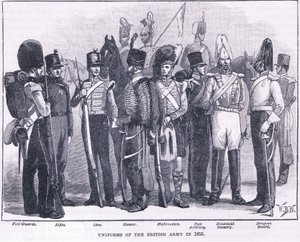Uniformen van het Britse leger in 1855 AD door William Barnes Wollen