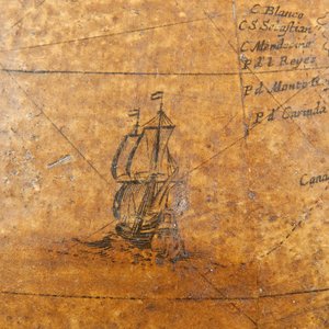 Vroeg Engelse aardse globe, c.1673