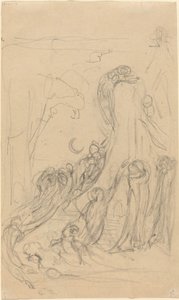 Een Opstandingsscène (De Spelen van Geesten) [recto] door William Blake
