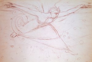Engel wandelend, tekening door William Blake (1757-1827)