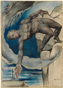 Antaeus zet Dante en Virgil neer in de Laatste Cirkel van de Hel