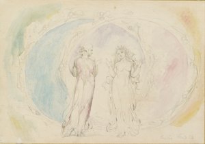 Beatrice en Dante in Tweelingen, te midden van de vlammen, 1825-1827