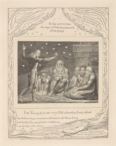 Boek van Job, Plaat 12, De toorn van Elihu door William Blake