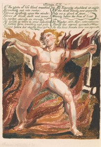 Het eerste boek van Urizen, plaat 15, "8. De bol van levensbloed trilde . . . ." (Bentley 18)