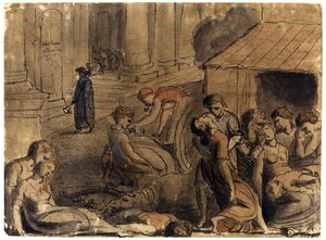 De grote pest van Londen door William Blake