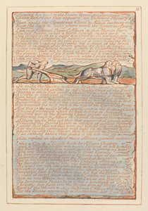 Jeruzalem, Plaat 33, Zijn rug naar de Goddelijke Visie kerend.... door William Blake