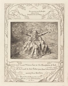 Job en Zijn Dochters door William Blake