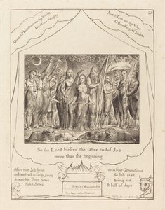 Job en Zijn Vrouw Hersteld tot Welvaart door William Blake