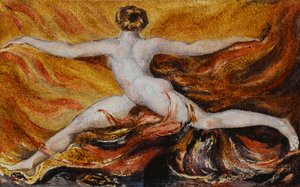 Oh! Vlammen van Woeste Verlangens: Plaat 3 van Urizen, 1796 door William Blake