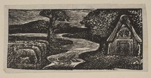 Sabrinas zilveren vloed, uit Thorntons Pastorals of Virgil door William Blake