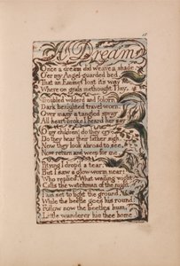 Liederen van Onschuld en Ervaring, Plaat 15, Een Droom (Bentley 26) door William Blake