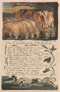 Liederen van Onschuld en Ervaring, Plaat 36, De Kluit & de Kiezel (Bentley 32) door William Blake