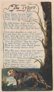 Liederen van Onschuld en Ervaring, Plaat 42, De Tijger (Bentley 42) door William Blake