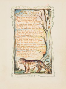 Liederen van onschuld en ervaring: De tijger, ca. 1825 door William Blake