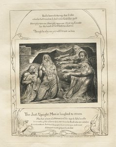 Het Boek van Job: Pl. 10, De rechtvaardige oprechte man wordt bespot, 1825 door William Blake