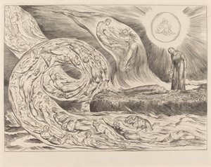 De Cirkel van de Wellustigen: Paolo en Francesca door William Blake