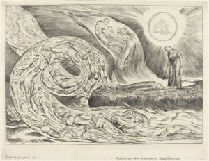 De Cirkel van de Wellustigen: Paolo en Francesca door William Blake