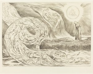 De Cirkel van de Wellustigen: Paolo en Francesca door William Blake