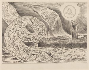 De kring van de wellustigen: Paolo en Francesca door William Blake