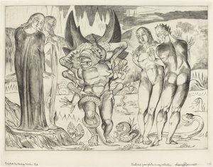 De Cirkel van de Dieven, Agnolo Brunelleschi Aangevallen door een Zesvoetige Slang door William Blake