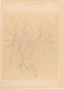 De afdaling van de engelen naar een van de dochters van de mensen door William Blake
