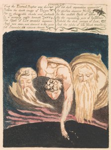 Het eerste boek van Urizen, plaat 13, "Zo werd de eeuwige profeet verdeeld..." (Bentley 15)