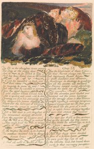 Het eerste boek van Urizen, plaat 23: "De os in het slachthuis jammert..." (Bentley 25)